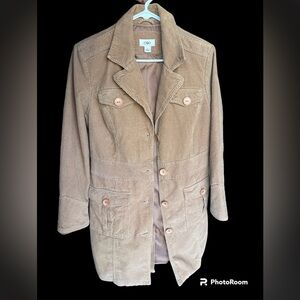 Cato Tan Corduroy Womens Jacket. Size Small